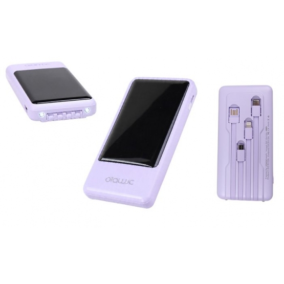 Powerbanka se svítilnou 4v1 20 000 mAh fialová