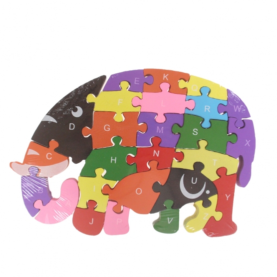 Vzdělávací dřevěné puzzle slon var.5