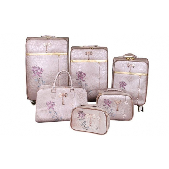 Sada 6 cestovních kufrů Luxi s růží