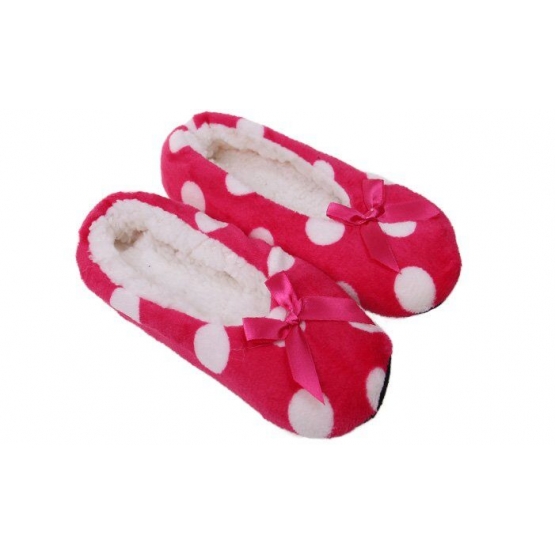 Papuče s puntíky růžové