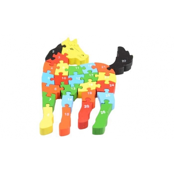 Vzdělávací dřevěné puzzle kůň