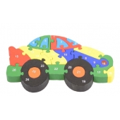 Vzdělávací dřevěné puzzle auto