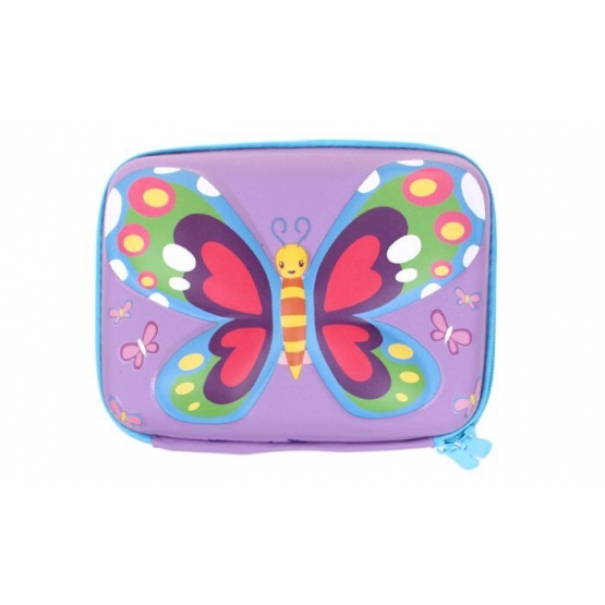 Penál 1patrový 3D motýl fialový