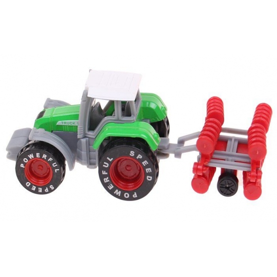 Traktor s návěsem zelený