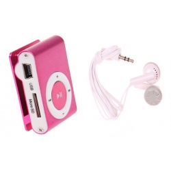 Kompaktní MP3 přehrávač růžový