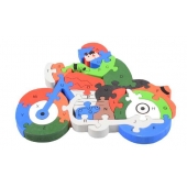 Vzdělávací dřevěné puzzle motorka